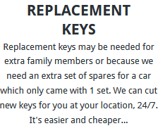 Replacement Keys Blackpool